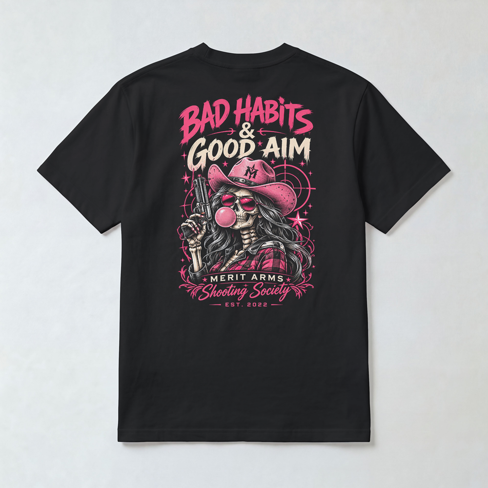 Bad Habits-Good Aim-T-shirt-Womenss
